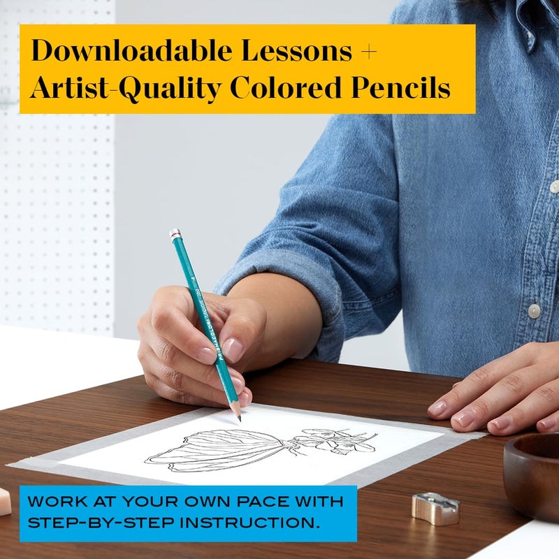 Prismacolor مجموعة رسم الحيوانات بتقنية بريزماكولور، تشمل أقلام تلوين ودروس رسم خطوة بخطوة، ألوان متنوعة، 12 قطعة - Image 2