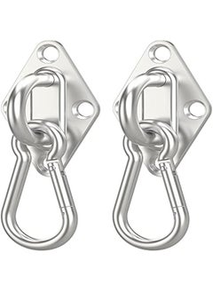 Arabest Set of 8 3.2 Inch Stainless Steel Pad Eye Plate Hook and 3 Inch Snap Hook with Screws for Ceiling Suspension, Marine Applications  - Image 2