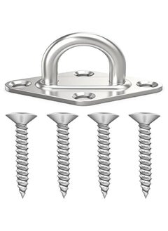 Arabest Set of 8 3.2 Inch Stainless Steel Pad Eye Plate Hook and 3 Inch Snap Hook with Screws for Ceiling Suspension, Marine Applications  - Image 5