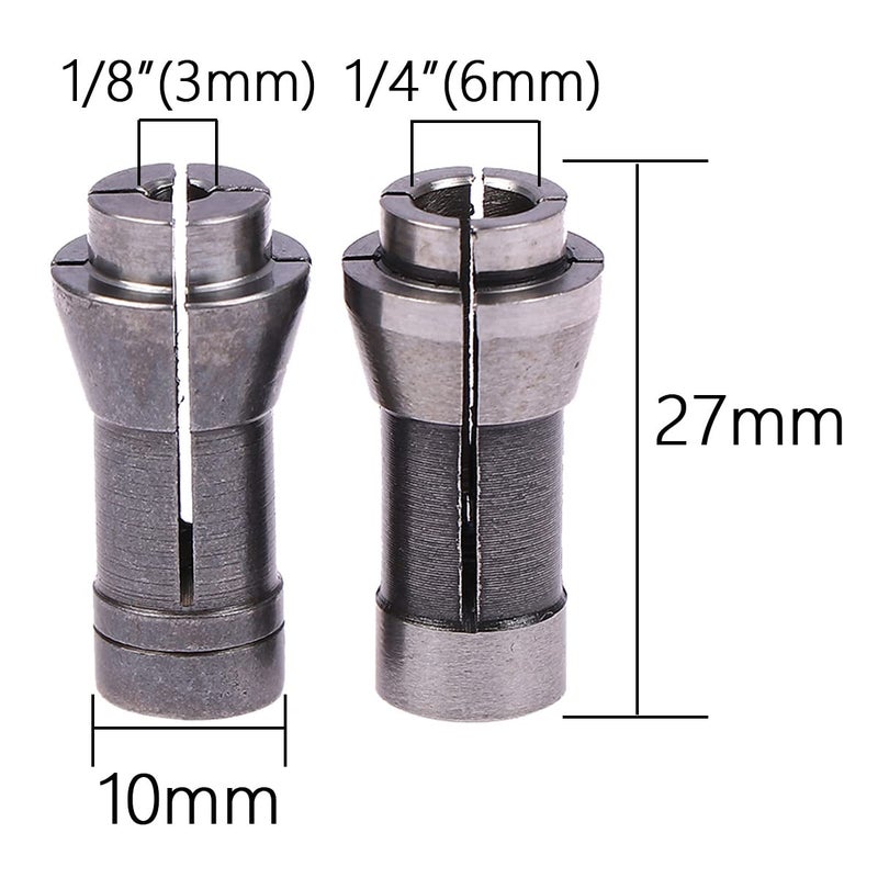 YXCCSE 4 Pack Die Grinder Collet Grinding Machine Clamping Collet,2 Pack 3mm and 2 Pack 6mm Die Grinder Collet Grinding Machine Clamping Collet Adapter 1/4" and 1/8" Arbors Shanks - Image 5