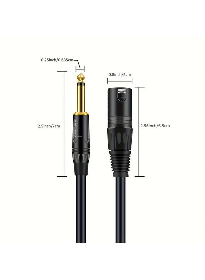 Professional XLR Male to 6 35 TS Male Audio Cable 20ft Gold Plated Connectors - Image 3