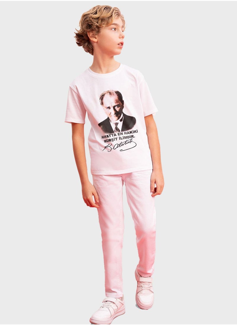 DeFacto Boy Straight Fit Straight Leg White Jeans  - Image 3