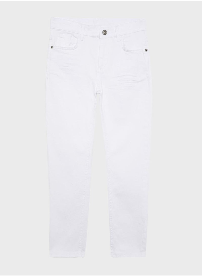 DeFacto Boy Straight Fit Straight Leg White Jeans  - Image 5