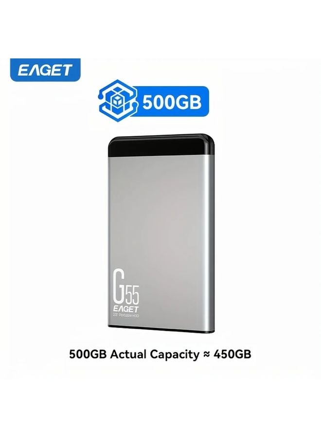 Eaget G55 500GB Portable External Hard Drive Mechanical Storage Expansion Backup Compatible with Laptops - Image 1