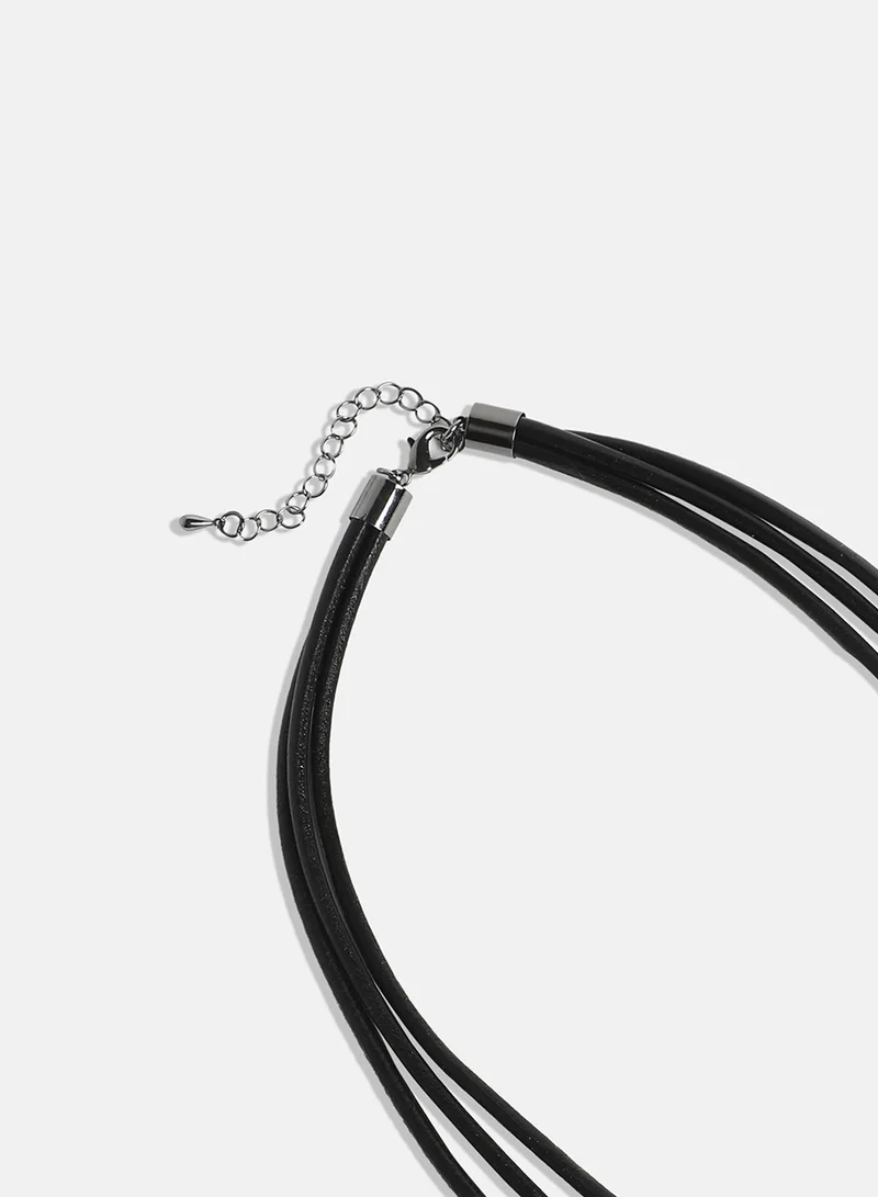 SOHI Dented Layered Artificial Necklace Jewellery