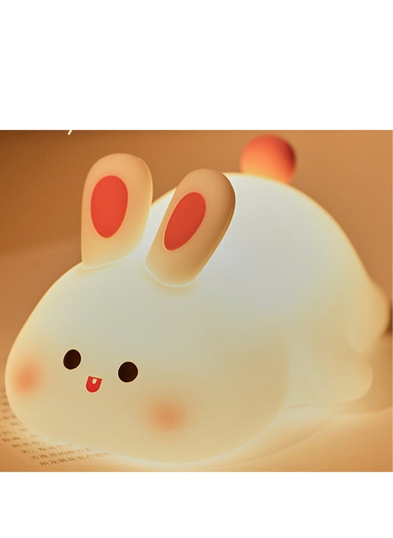 Generic - Rabbit Night Light for Kids, Cute Silicone lamp, Dimmable Rechargeable Bunny Nursery Night lamp, Bedside Lamp for Breastfeeding - Image 1