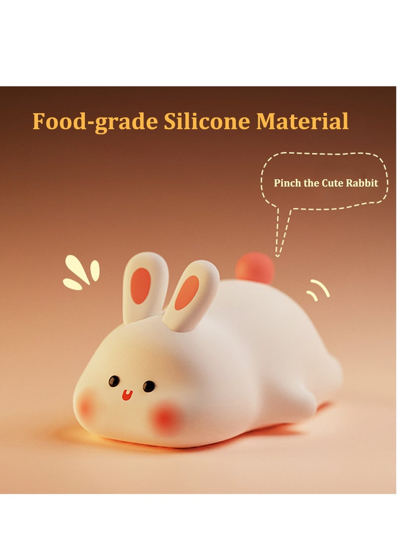 Generic - Rabbit Night Light for Kids, Cute Silicone lamp, Dimmable Rechargeable Bunny Nursery Night lamp, Bedside Lamp for Breastfeeding - Image 1