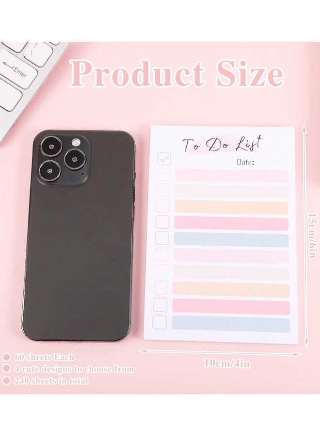 4 Pack Cute Sticky Notes, Vintage Colors Stickies Super Sticking Power Memo Pads for Office, School Use, Easy to Use - Image 2