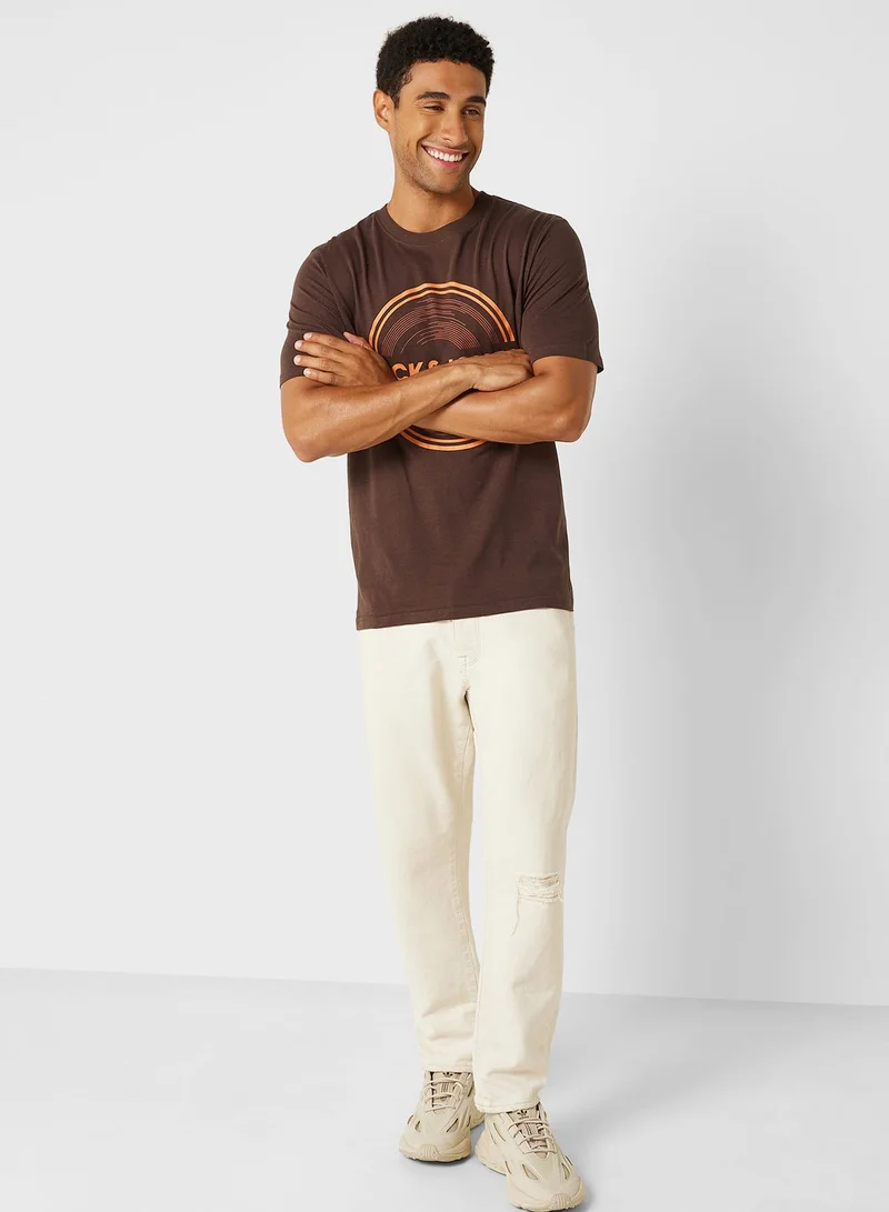 JACK & JONES Logo Print Crew Neck T-Shirt