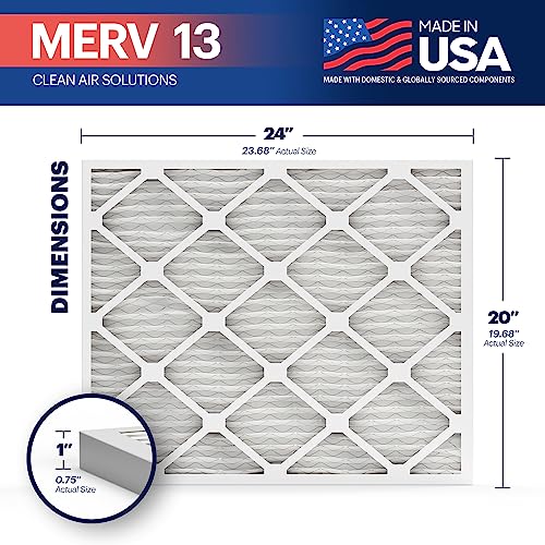 BNX TruFilter 20x24x1 Air Filter MERV 13 (6-Pack) - MADE IN USA - Electrostatic Pleated Air Conditioner HVAC AC Furnace Filters for Allergies, Pollen, Mold, Bacteria, Smoke, Allergen, MPR 1900 FPR 10 - Image 2