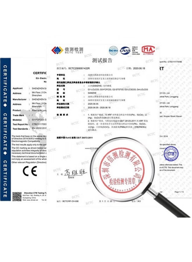 Samzhe Fiber Optic Patch Cable, Telecom-Grade Fc-Fc Single-Mode Single-Core, Low Zero Halogen Environmentally Friendly Home Fiber Optic Cable, Transceiver Pigtail, 3 Meters G0-Fcfc03 - Image 1