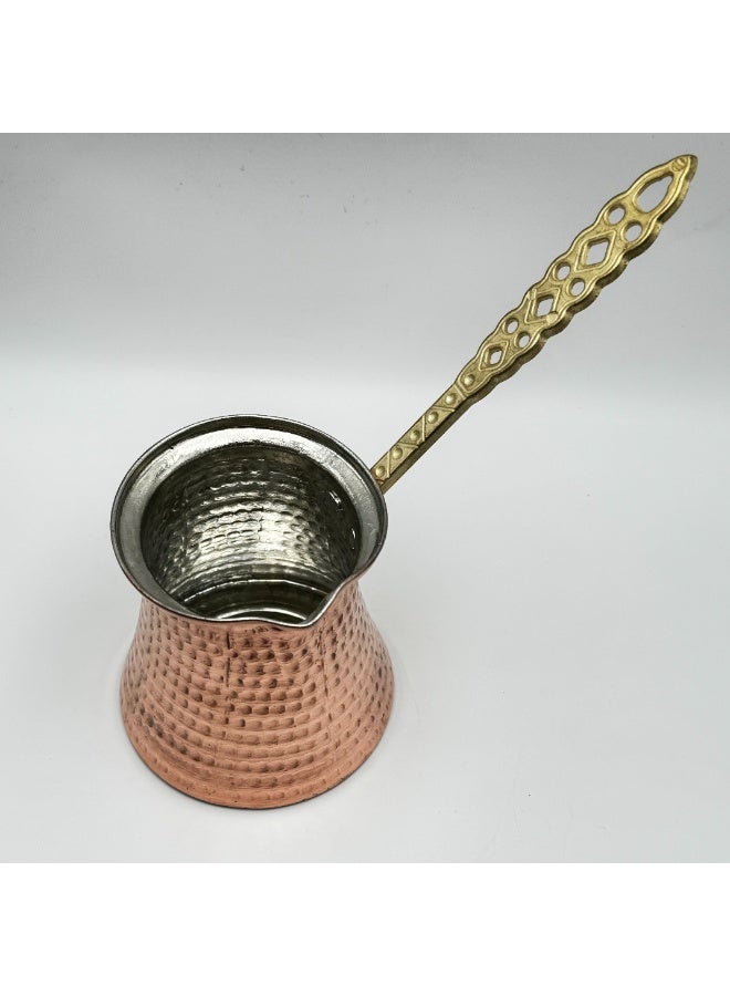 دلة قهوة نحاس مصنوع يدويًا – لون نحاسي أنيق، طراز عثماني أصيل، صناعة تركية - Image 4