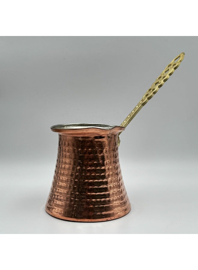 دلة قهوة نحاس مصنوع يدويًا – لون نحاسي أنيق، طراز عثماني أصيل، صناعة تركية - Image 3