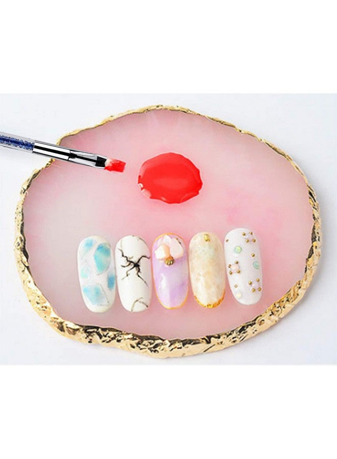 Mcduyant 8 Pieces Designs Brushes For Nail Art Resin Palette Gel Design Nail Art Dotting Tools Nail Gel Painting Brush Mixing Palette Nail Art Equipment - Image 2
