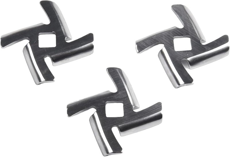 Stainless Steel Meat Grinder Blade with 8mm Inner Hole for MGB Series, 48mm Length Replacement Part for Home Kitchen Food Prep and Sausage Making(3PCS) - Image 2