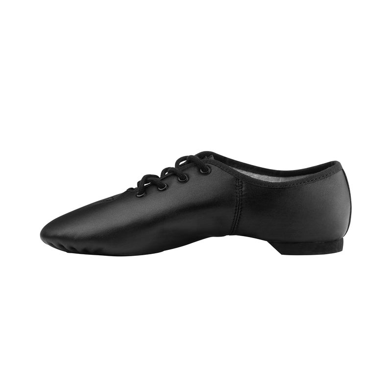 Linodes Leather Lace Up Unisex Jazz Shoe for Women and Men's Dance Shoes Black 5.5M - Image 4