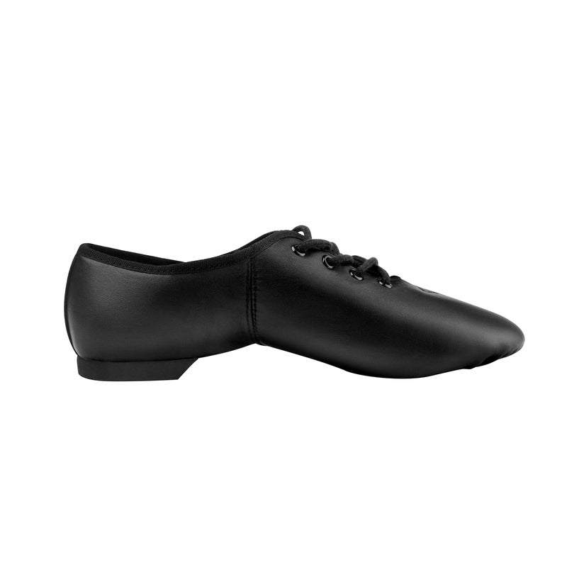 Linodes Leather Lace Up Unisex Jazz Shoe for Women and Men's Dance Shoes Black 5.5M - Image 5