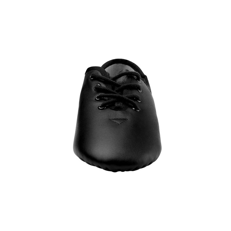 Linodes Leather Lace Up Unisex Jazz Shoe for Women and Men's Dance Shoes Black 5.5M - Image 2