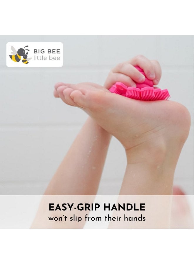 Little Bee Big Bee, Little Bee - Kids Original ScrubBEE, 100% Silicone Childrens Bath Scrubber, Promotes Effective Independent Hand & Body Washing, As Seen on Shark Tank (Marigold) - Image 3