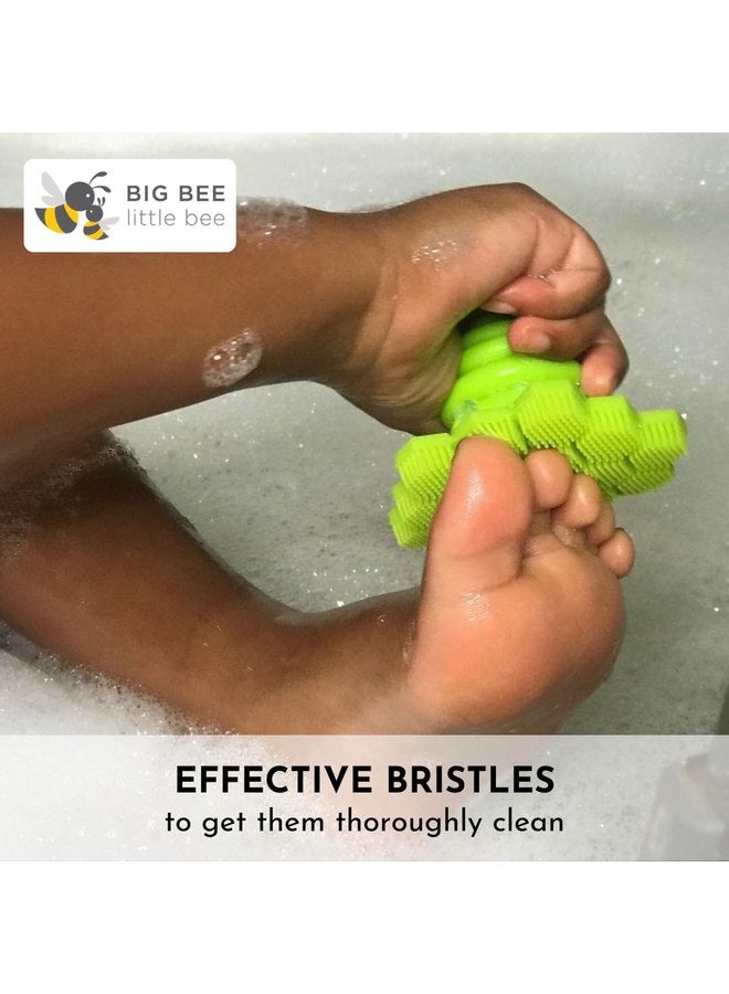 Little Bee Big Bee, Little Bee - Kids Original ScrubBEE, 100% Silicone Childrens Bath Scrubber, Promotes Effective Independent Hand & Body Washing, As Seen on Shark Tank (Marigold) - Image 5
