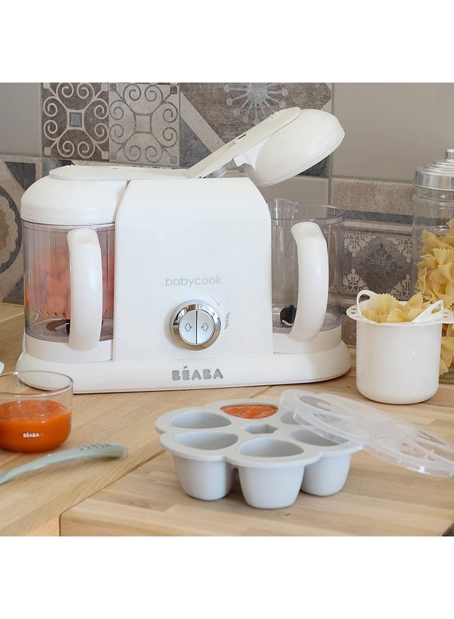 بيابا صينية تجميد طعام الأطفال من السيليكون عالية الجودة من Multiportions مع غطاء بمشبك، حاوية تخزين طعام الأطفال، صينية مكعبات الثلج لصنع طعام الأطفال منزلي الصنع، أساسيات الأطفال، 5 أونصة، سحابة - Image 4