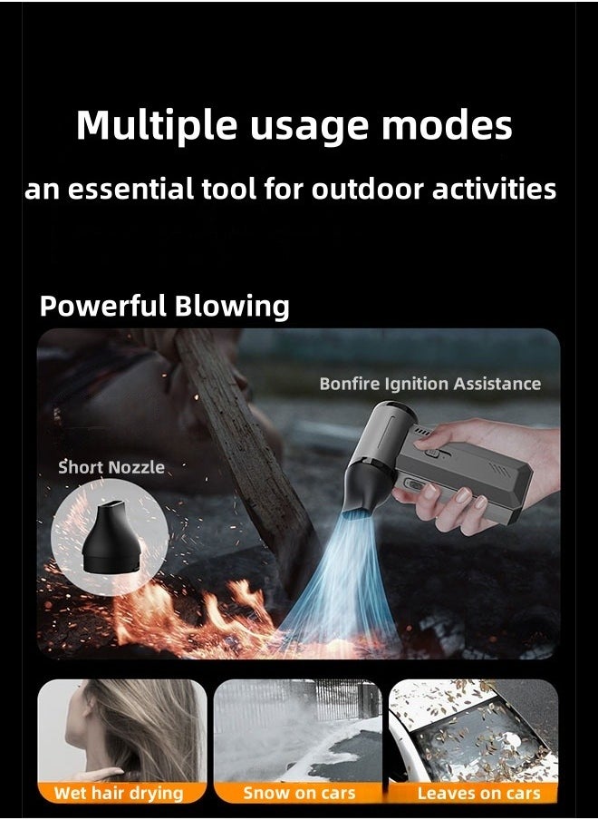 DAREU High-Speed Handheld Blower and Vacuum – 130,000 RPM Turbo Fan with Brushless Motor, 4000mAh Rechargeable Battery – Wireless, Strong Airflow for Cleaning Dust, Inflating, and Cooling – Adjustable Speed  - Image 5