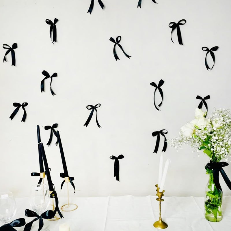 SpecialYou.in Satin Black Ribbon Roll for Bow 5Pcs, Aesthetic Wall Decor Items, Pinterest Finds Aesthetic Room Decor Items Pinterest, Pinterest Room Satin Ribbon 1/2 Inch - Image 2