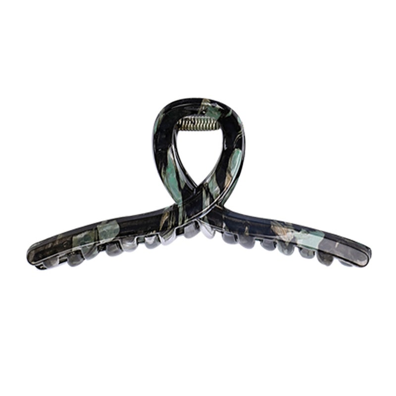 Generic New Oil Painting Hair Claw Large Capacity11 cross drop ink black green 11 cross drop ink black green