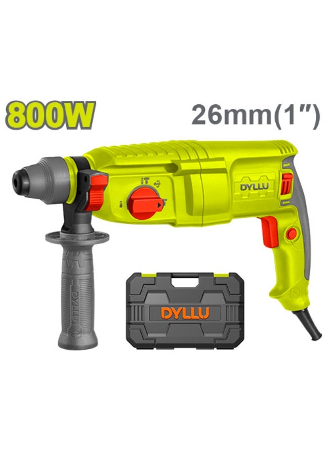 DYLLU 800W SDS Plus Rotary Hammer Drill 26mm, Electric Impact Drill for Concrete, Steel & Wood with Case - Image 1