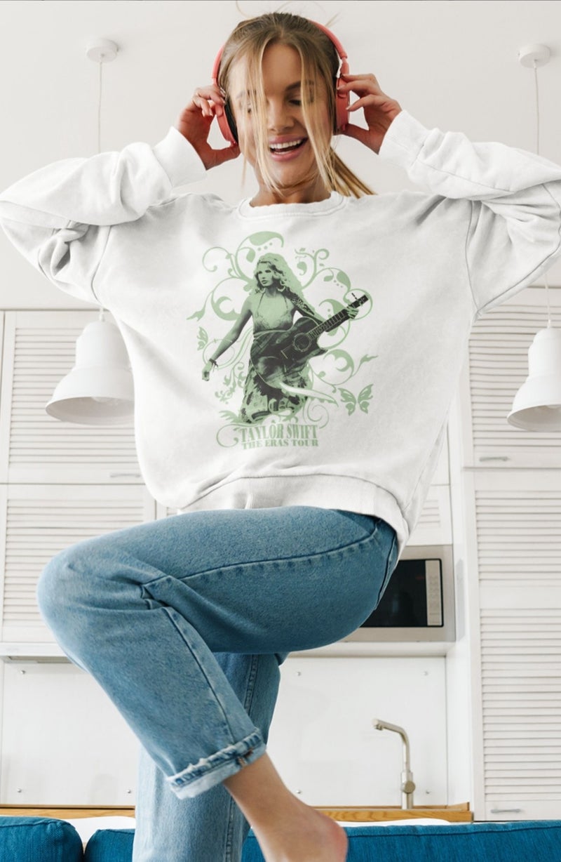 Fuddy Moda Unisex Guitar Taylor Swift Mixed Printed Hooded Sweatshirt, Oversize Eras Tour Printed Sweat - Image 5
