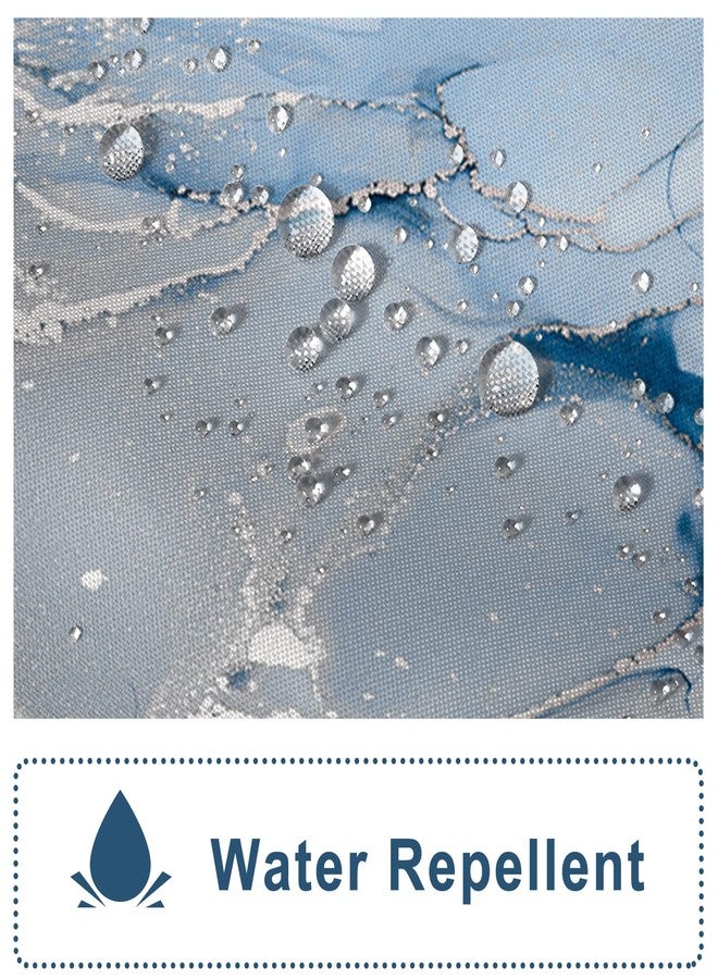 AWERT Blue Marble Shower Curtain for Bathroom Modern Blue White Marble Ink Shower Curtain with Hooks Washable Bathroom Accessories Bathtub Decor 72x72inch - Image 3