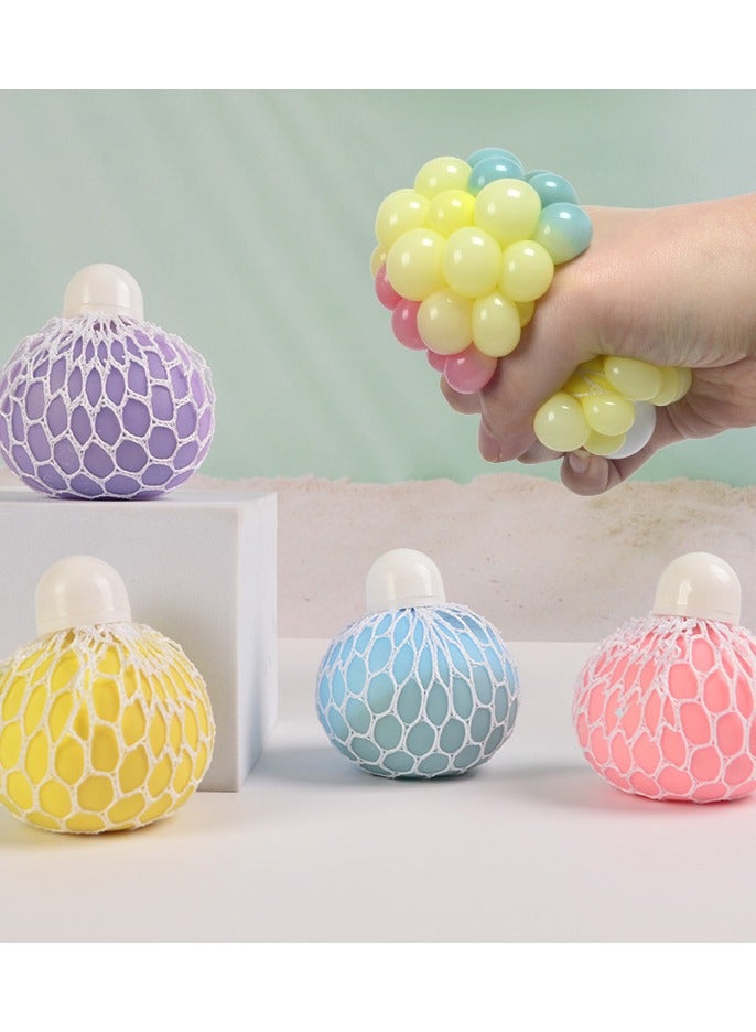 Stress Balls for Kids Fidget Toys Adults Mesh Grape Stress Ball  Squishy Toys Fidget Squish Dough Ball Autism Sensory Toys for Autistic Children Stress Relief Toy Party Favors  - Image 2