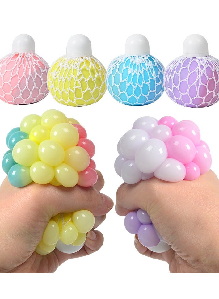 Stress Balls for Kids Fidget Toys Adults Mesh Grape Stress Ball  Squishy Toys Fidget Squish Dough Ball Autism Sensory Toys for Autistic Children Stress Relief Toy Party Favors  - Image 1