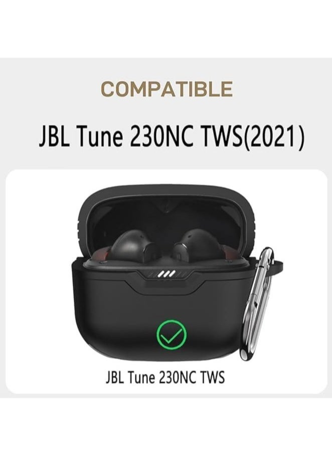 Generic - Compatible with JBL Tune 230NC TWS Case Cover Front LED Visible Full-Body TPU Military Hard Shell Protective Cover Case Skin with Keychain and Lanyard (Blue) - Image 1