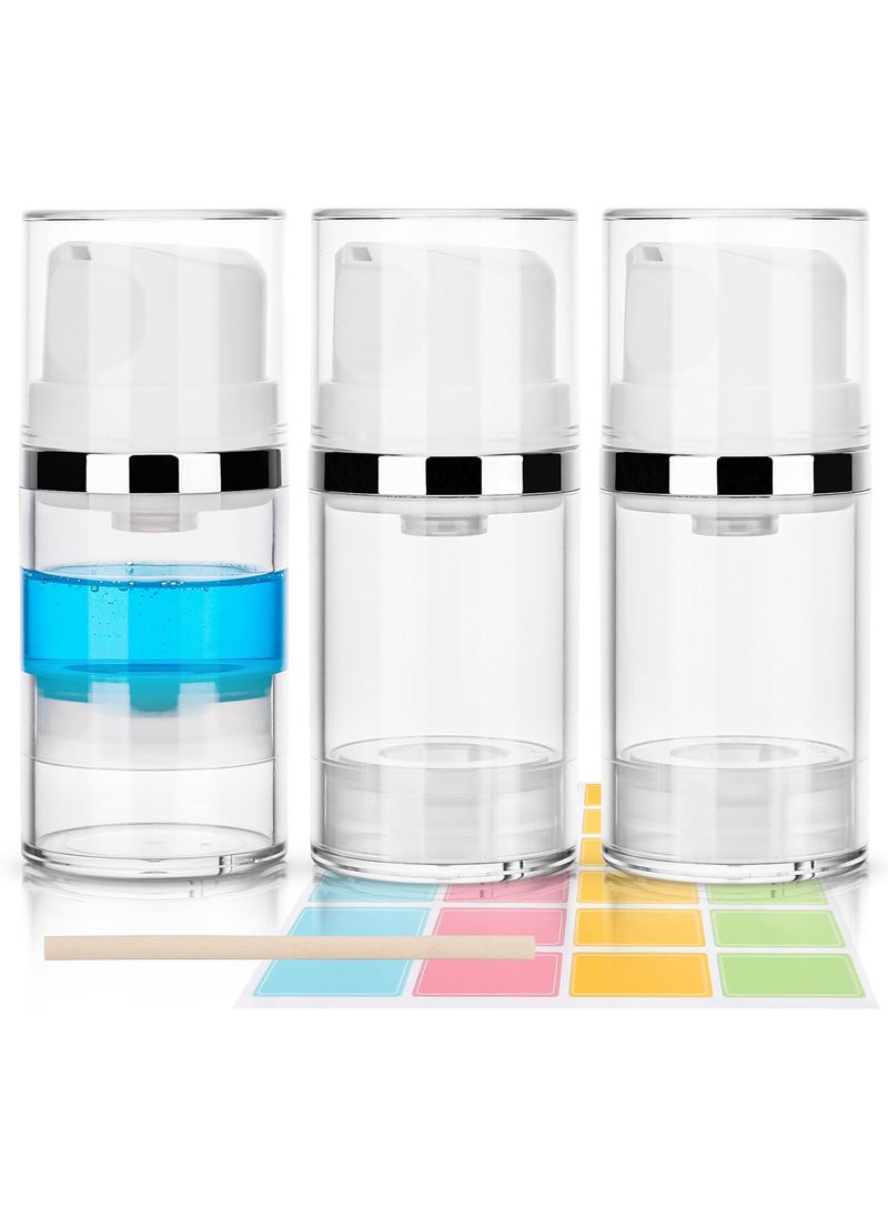 Segbeauty - Segbeauty 3Pcs 1.7oz Airless Pump Bottles,50ml Empty Moisturizer Pump Dispenser Airless Cosmetic Pump Container Vacuum Cosmetic Travel Bottle Clear Travel Pump Bottles for Toiletries,Lotion and Cream - Image 1