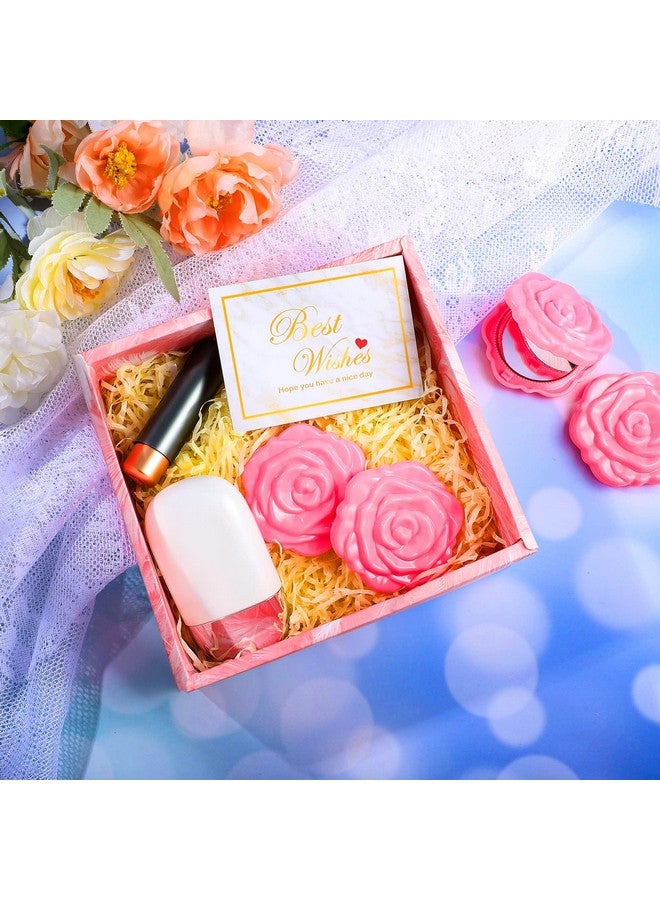 يوليجو 20 حزمة مرآة مدمجة مرآة وردية بلاستيكية صغيرة للسفر مرآة مكياج محمولة قابلة للطي على شكل زهرة وردية مرآة مدمجة هدية لوصيفات العروس للنساء والفتيات وحفلات الزفاف - Image 2