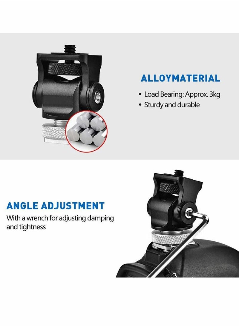 SYOSI - Field Monitor Mount, Adjustable Camera Monitor Holder Mount with Hot Cold Shoe Adapter Tilt 180 Degree Swivel 360 Degree for 5" and 7" LCD Field Monitor - Image 1