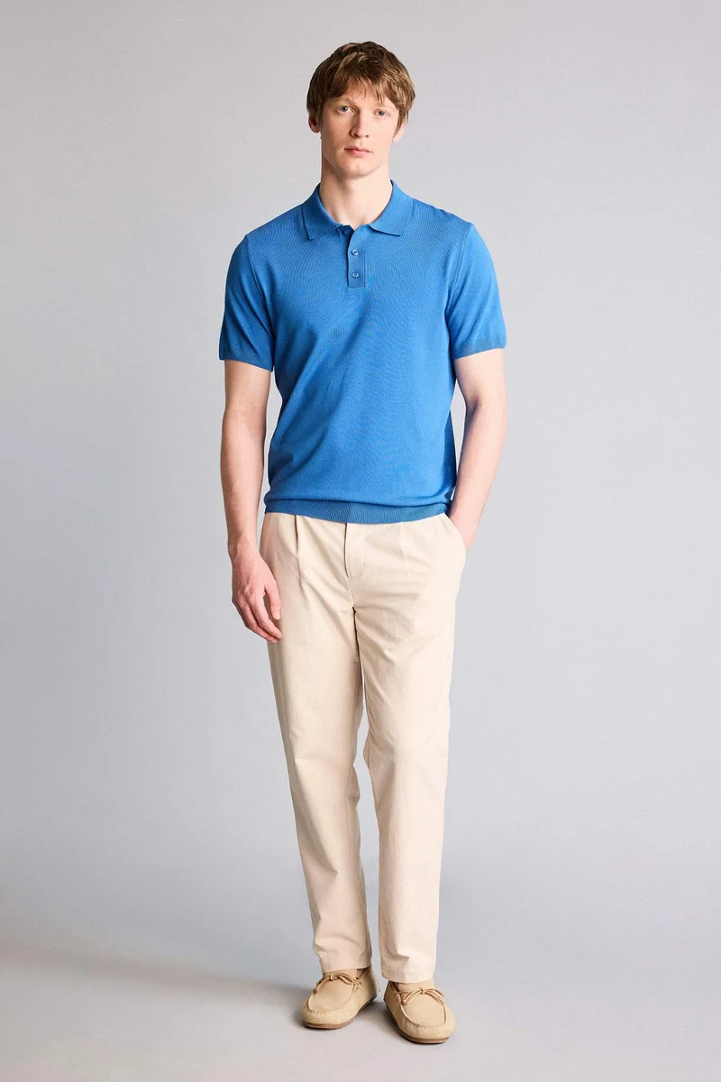 ديفاكتو Standard Fit Polo Collar Knitwear Short Sleeve Polo T-Shirt