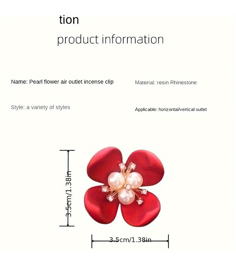 Three Petals Four Petals Five Petals Deep Red Rhinestone Flowers Wedding Car Interior Decoration - Image 2