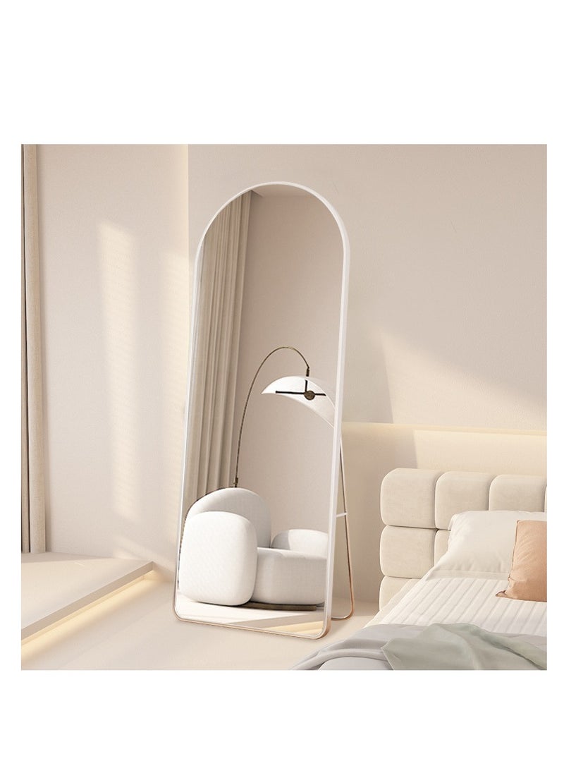 Full Length Mirror  Arched Aluminum alloy Large Standing Dressing Mirror Hanging Leaning Against Wall Mounted Mirror with Stand for Bedroom Locker Room Living Room