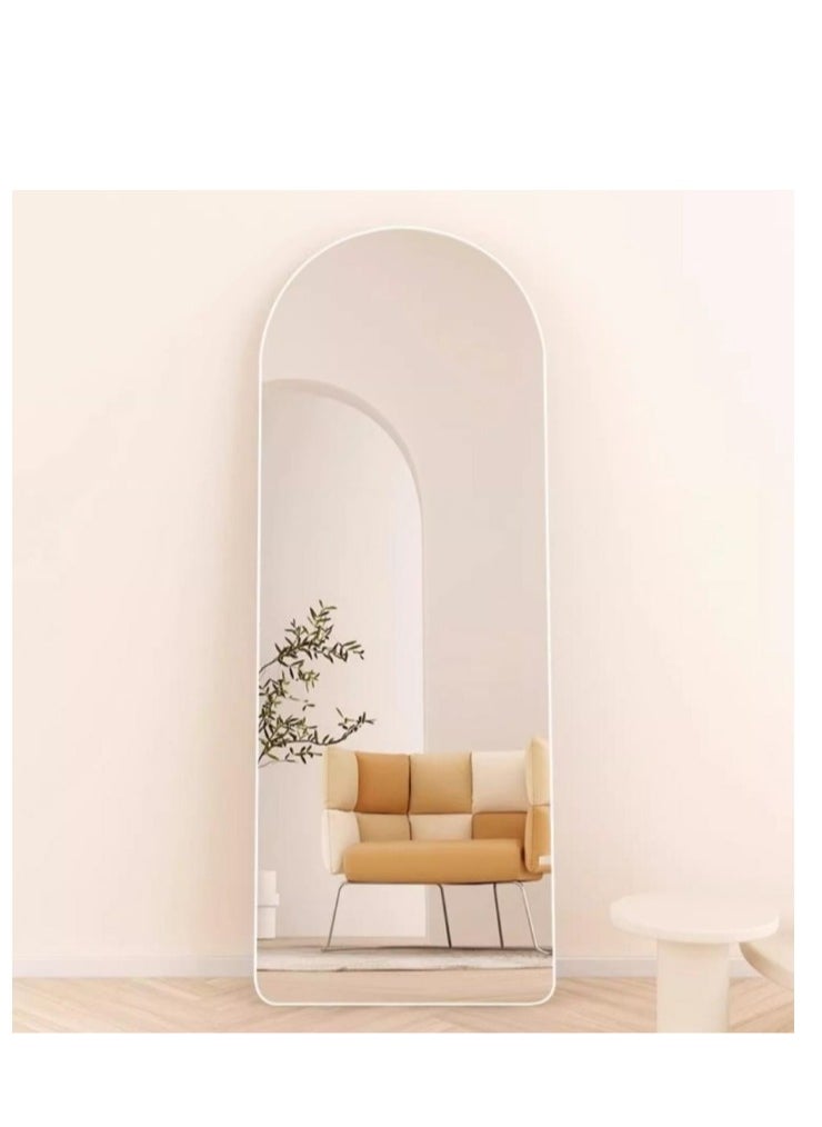 Full Length Mirror  Arched Aluminum alloy Large Standing Dressing Mirror Hanging Leaning Against Wall Mounted Mirror with Stand for Bedroom Locker Room Living Room
