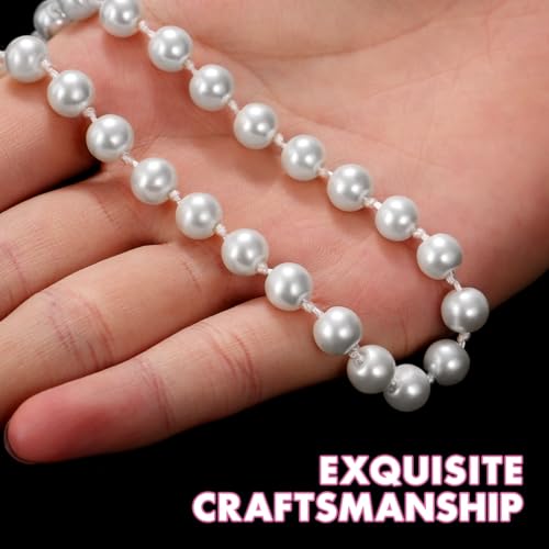 TINKSKY Fake Pearls Necklace Retro Pearls Long Necklace Chain for Party Favors Costume Necklace, for Women Girls - Image 2