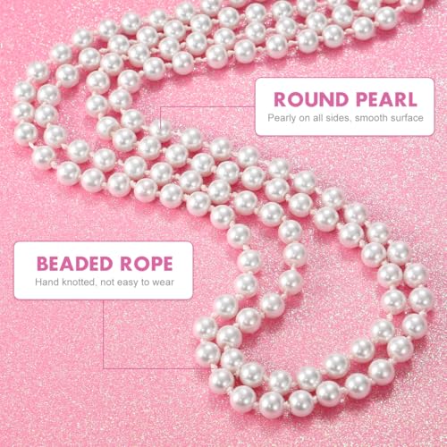 TINKSKY Fake Pearls Necklace Retro Pearls Long Necklace Chain for Party Favors Costume Necklace, for Women Girls - Image 4