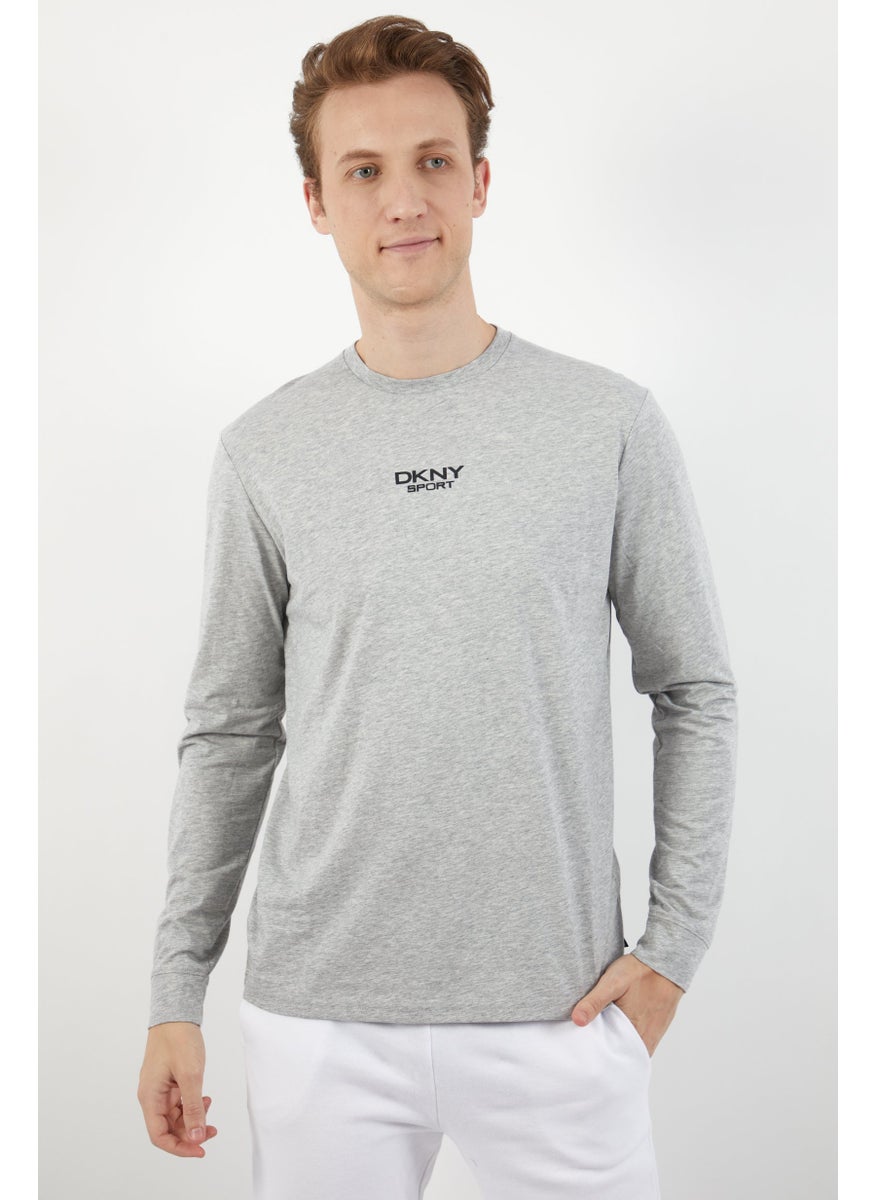 DKNY Sport Men Sportswear Fit Long Sleeves Training Sweatshirt, Grey  - Image 1