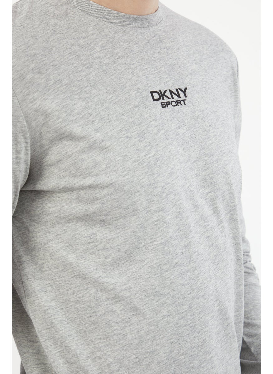 DKNY Sport Men Sportswear Fit Long Sleeves Training Sweatshirt, Grey  - Image 2