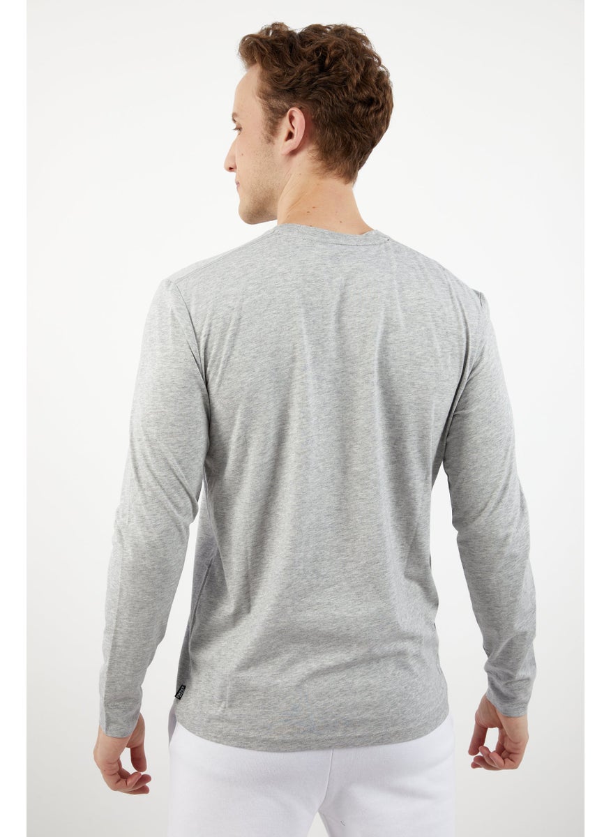 DKNY Sport Men Sportswear Fit Long Sleeves Training Sweatshirt, Grey  - Image 3