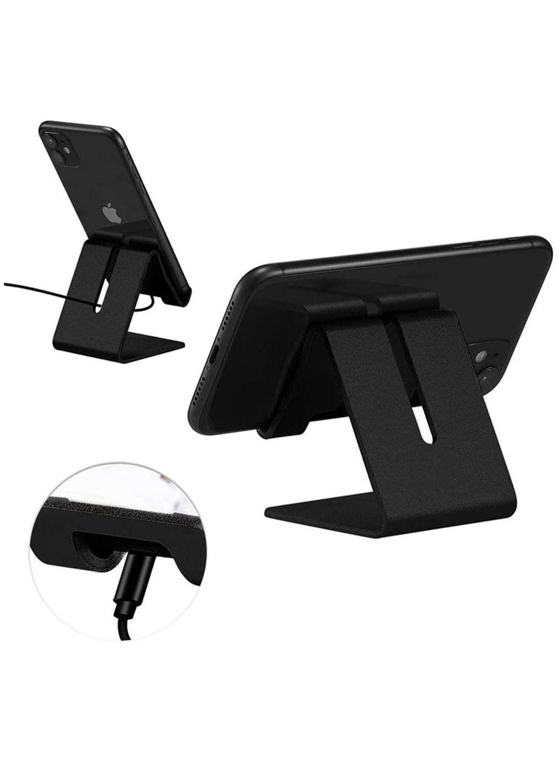 Y&D Cell Phone Stand, Holder Aluminum Dock Cradle Compatible with Switch, All Android Smartphone, for iPhone 12 11 Pro Xs Max Xr X 8 7 6 6s Plus 5, Accessories Desk (Matte Black)  - Image 2