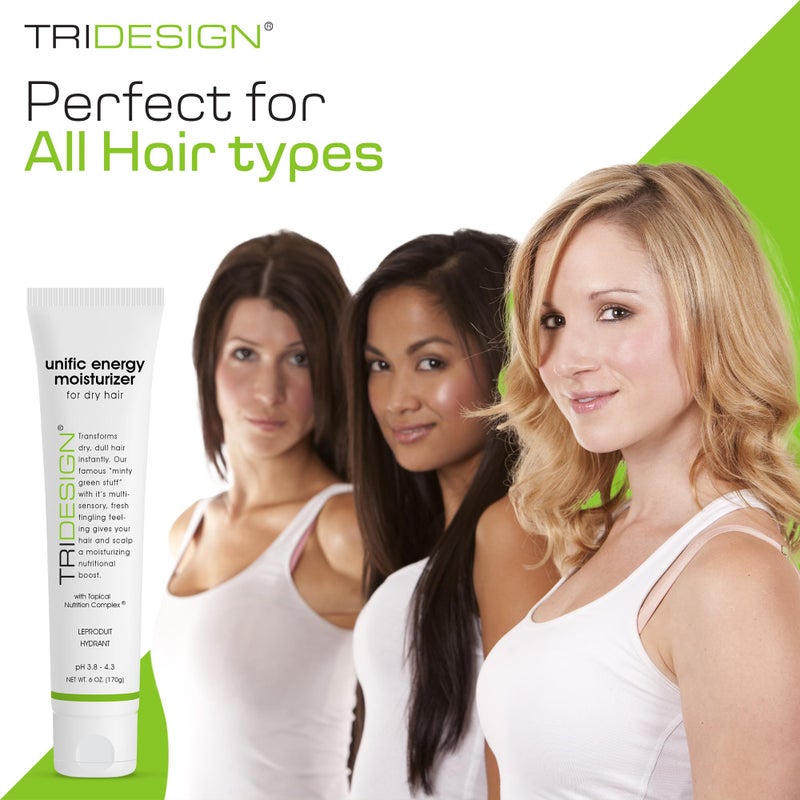 TRIDESIGN Unific Energy Moisturizer Conditioner â€“ Leave In Conditioner for Curly Hair, Anti Frizz Hair Serum & Deep Conditioner for Dry, Damaged Hair â€“ Frizz Control & Hair Care Solution â€“ 6 oz Tube - Image 3