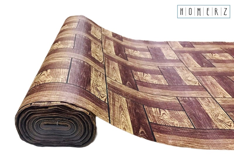 Homerz Homerz Premium 10 Meter Length Shelves Cover Liner mat roll with Anti Slip Back Multipurpose Mat Roll 1000 cm Length Roll 10 Meter Brown Check 10  - Image 2