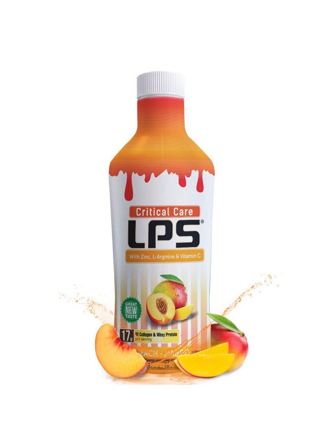 Nutritional Designs - Lps Liquid Collagen & Whey Protein Supplement, Sugar-Free, Non-Gmo Drink, Promotes Healthy Skin & Hair For Men & Women. (Critical Care) Peach Mango - Image 1
